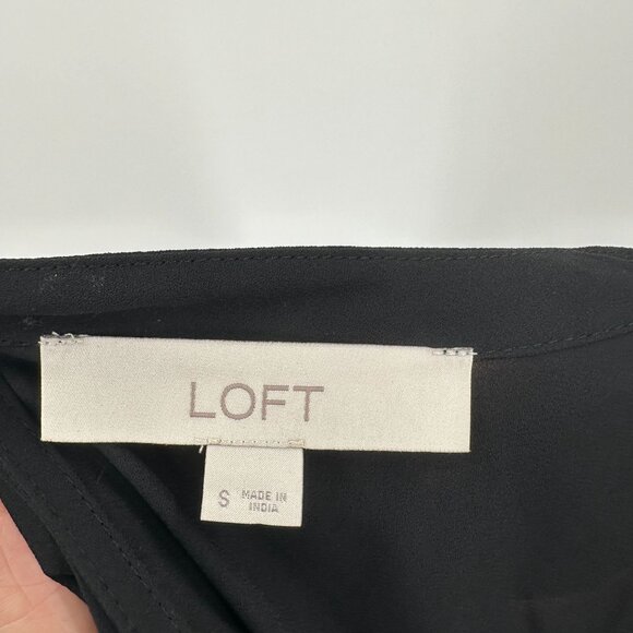 Loft Black Lace Sleeve Velvet Blouse Top Long Sleeve Fairy Goth Grunge Small - Picture 5 of 6